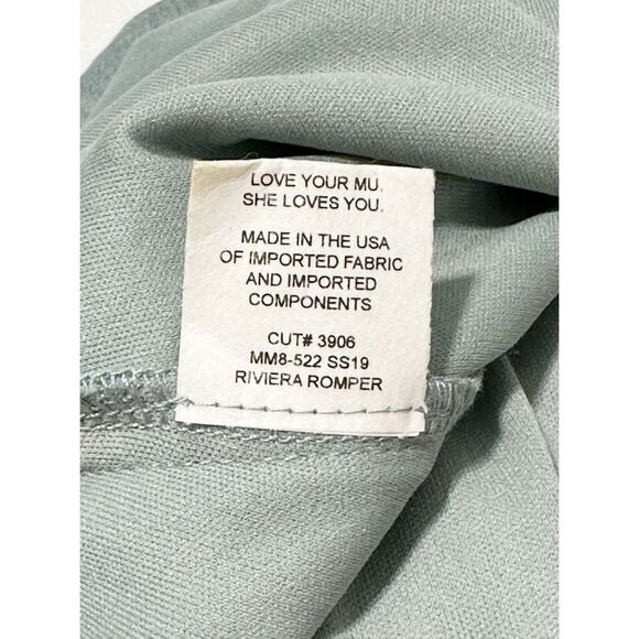 Show Me Your Mumu Women's‎ Riviera Tie-Front Romper Ruffle Trim Green Large - Picture 12 of 14